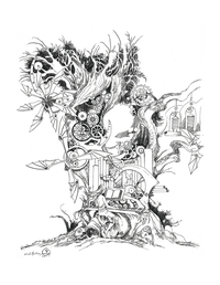 Interior of Shadowscapes Coloring Book