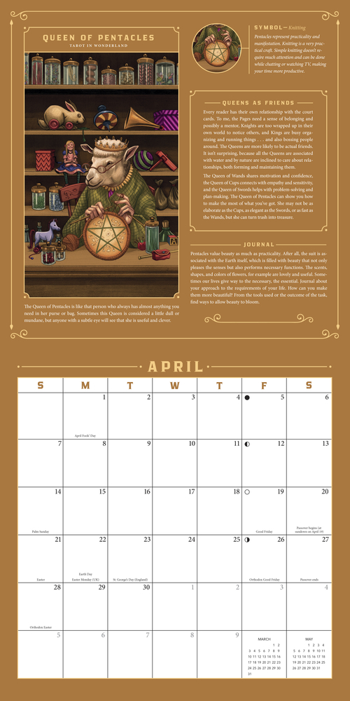 Interior Page from Llewellyn's 2019 Tarot Calendar